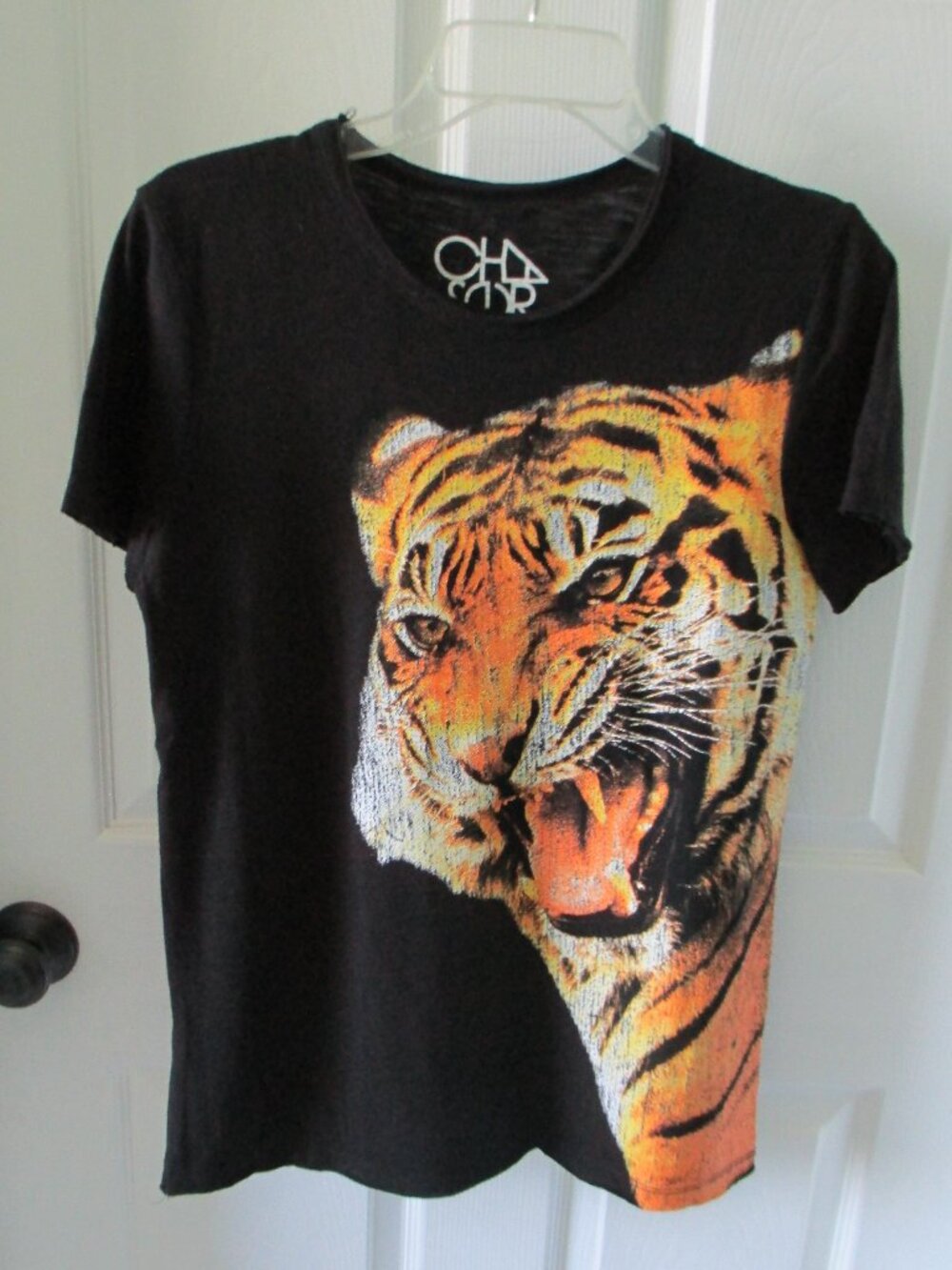Chaser Brand black t-shirt with tiger print